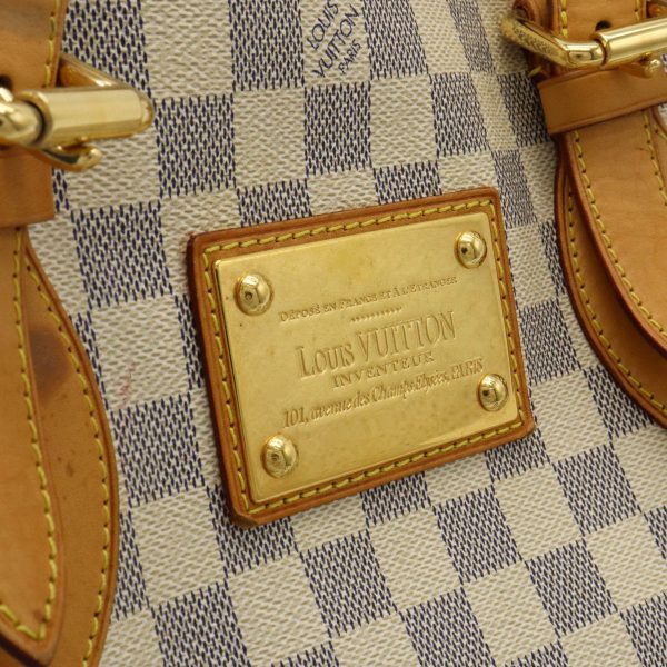 12360378 8 LOUIS VUITTON Damier Azur Hampstead MM Tote Bag Biege