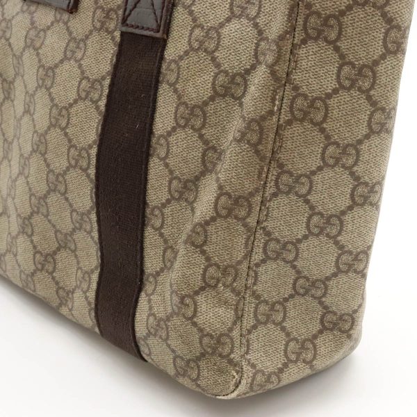 12360393 7 Gucci GG Supreme GG Plus Tote Bag PVC Leather Beige Dark Brown