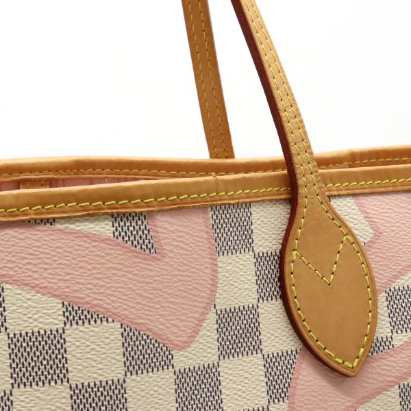 12370099 7 LOUIS VUITTON Damier Azur Tahiti Neverfull MM Tote Bag Rose Ballerine Black