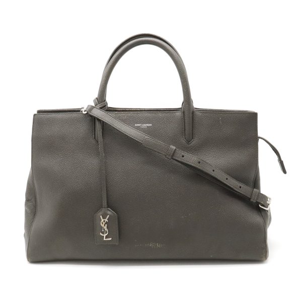 12370356 1 Saint Laurant Paris Rive Gauche Leather Hand Bag Dark Gray