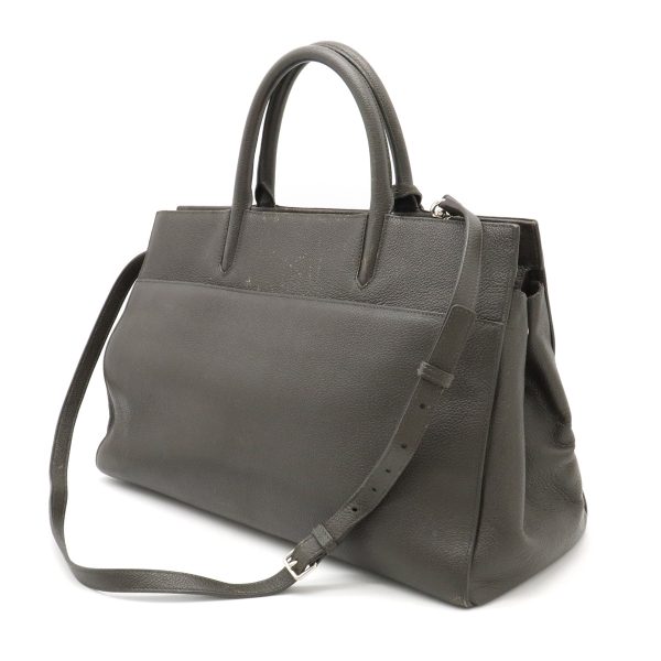 12370356 2 Saint Laurant Paris Rive Gauche Leather Hand Bag Dark Gray