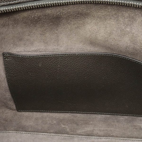 12370356 6 Saint Laurant Paris Rive Gauche Leather Hand Bag Dark Gray