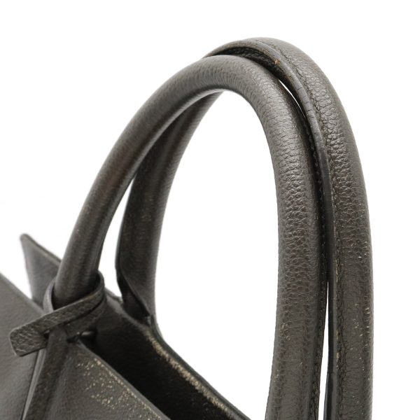 12370356 8 Saint Laurant Paris Rive Gauche Leather Hand Bag Dark Gray