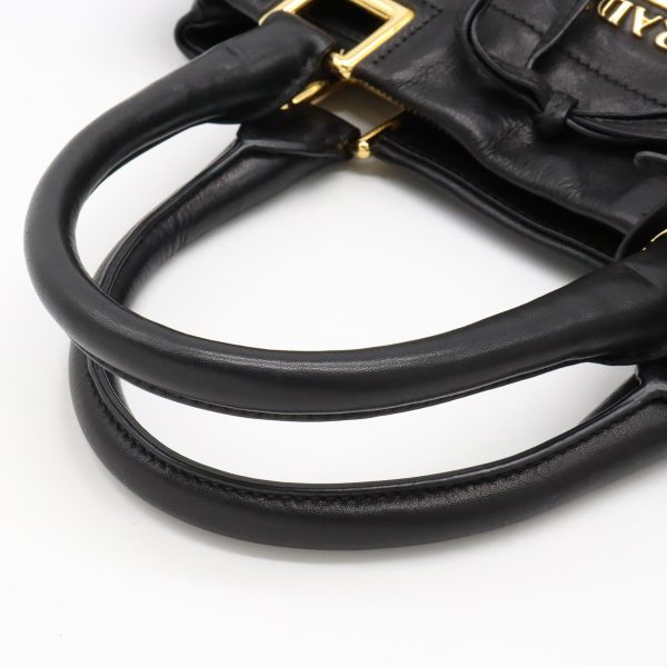 12370741 4 PRADA ribbon 2WAY soft Shoulder Bag NERO black