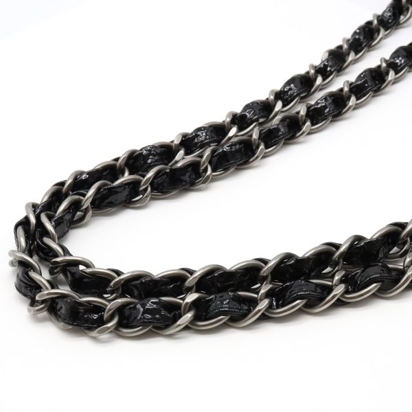 12370988 4 Chanel Deca Matelasse 30 Coco Chain Enamel Black