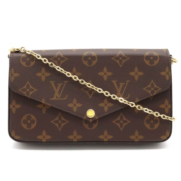 12380322 1 LOUIS VUITTON Pochette Felicie Clutch Bag 2WAY Monogram Fuchsia