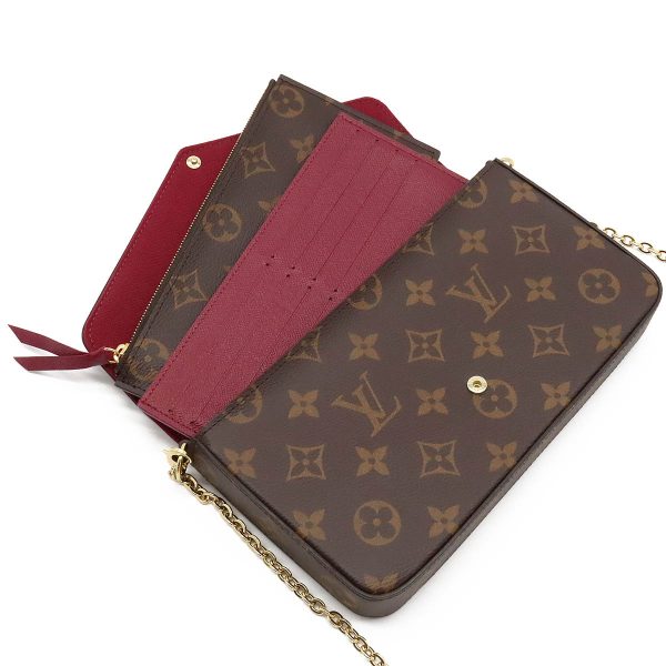 12380322 5 LOUIS VUITTON Pochette Felicie Clutch Bag 2WAY Monogram Fuchsia