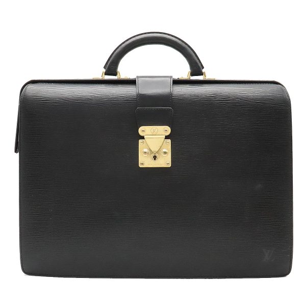 12380406 1 LOUIS VUITTON Epi Serviette Fermoir Business Bag Noir Black