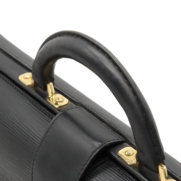 12380406 4 LOUIS VUITTON Epi Serviette Fermoir Business Bag Noir Black