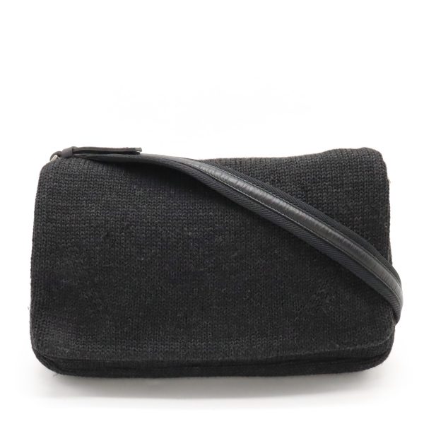 12380549 1 Prada Shoulder Bag Wool Knit Dark Charcoal