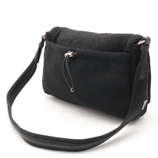 12380549 2 Prada Shoulder Bag Wool Knit Dark Charcoal