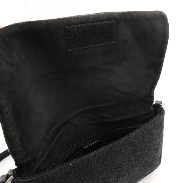 12380549 5 Prada Shoulder Bag Wool Knit Dark Charcoal