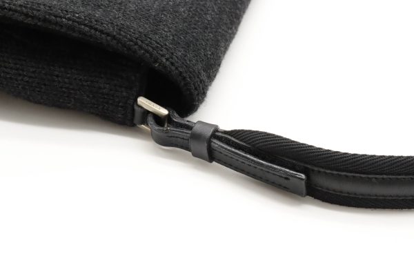 12380549 7 Prada Shoulder Bag Wool Knit Dark Charcoal