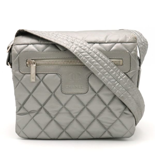 12380602 1 Chanel Coco Cocoon Small Messenger Nylon Leather Silver