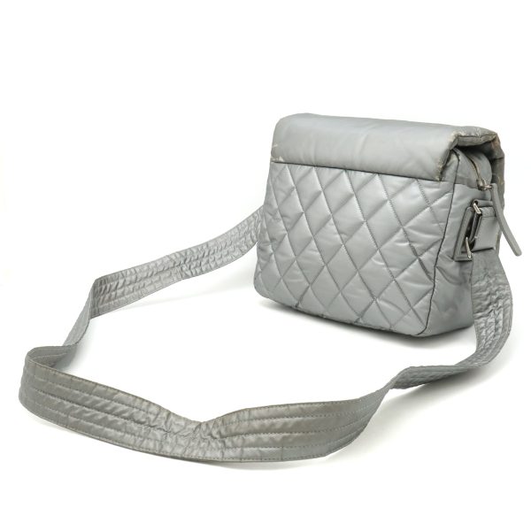 12380602 2 Chanel Coco Cocoon Small Messenger Nylon Leather Silver