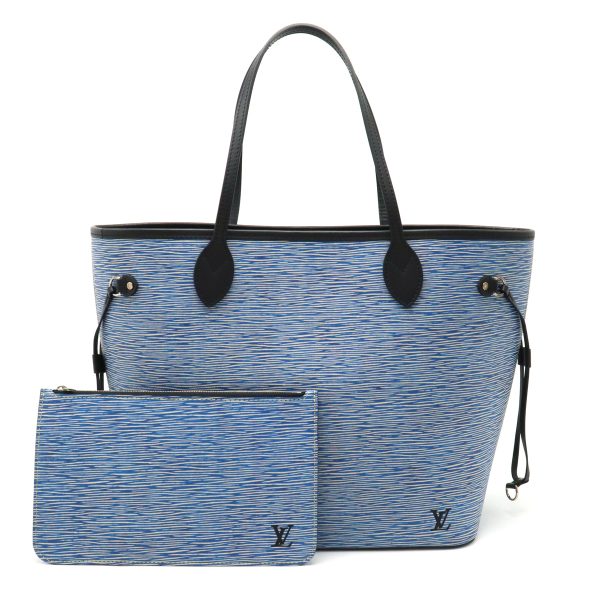 12380868 1 LOUIS VUITTON Denim Neverfull MM Tote Shoulder Bag Blue