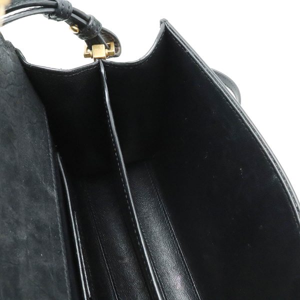 12390166 5 Saint Laurent Paris Cassandra Nubuck Mini 2 Way Han Bag Black