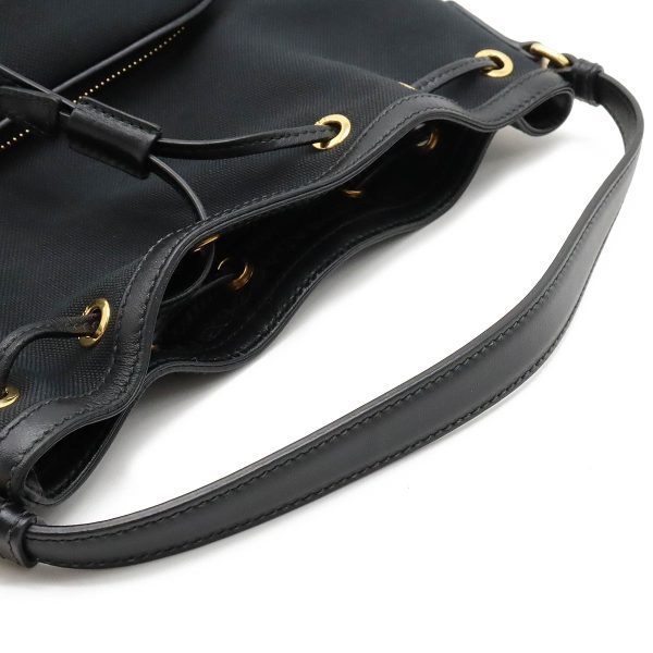 12390560 4 Prada Bucket Bag Canvas Black