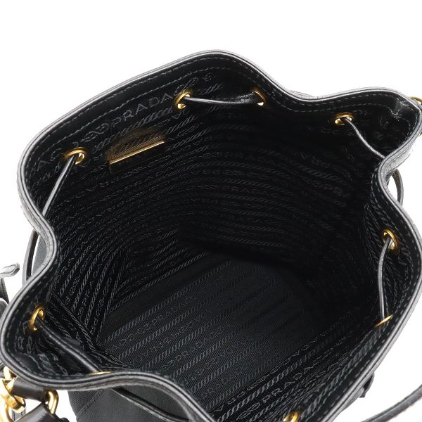 12390560 5 Prada Bucket Bag Canvas Black