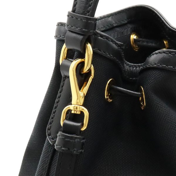 12390560 6 Prada Bucket Bag Canvas Black