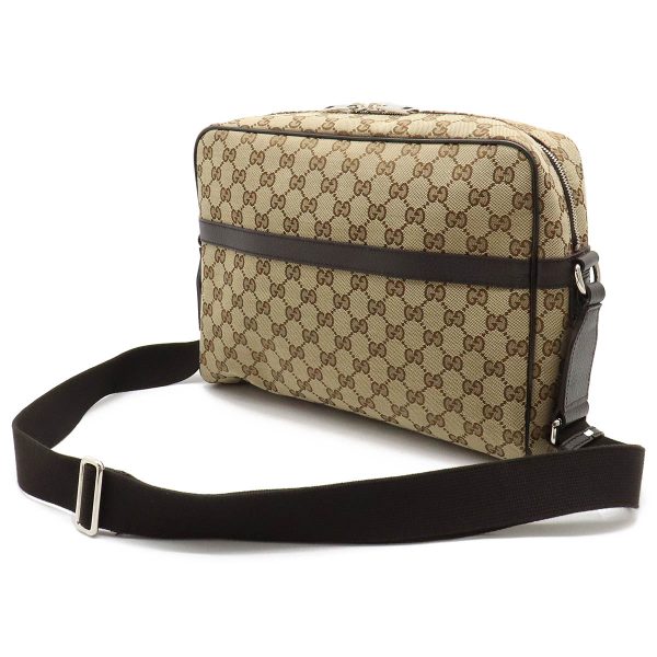 12390576 2 Gucci GG Canvas Shoulder Messenger Bag Khaki Beige Brown