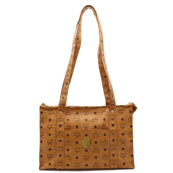 12390673 1 MCM Logo Gram Tote Bag PVC Brown