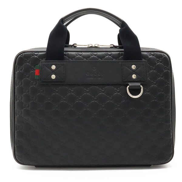 12390746 1 Gucci Guccisima Rubber PC Case Business Bag Leather Black Silver