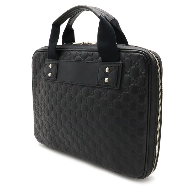 12390746 2 Gucci Guccisima Rubber PC Case Business Bag Leather Black Silver