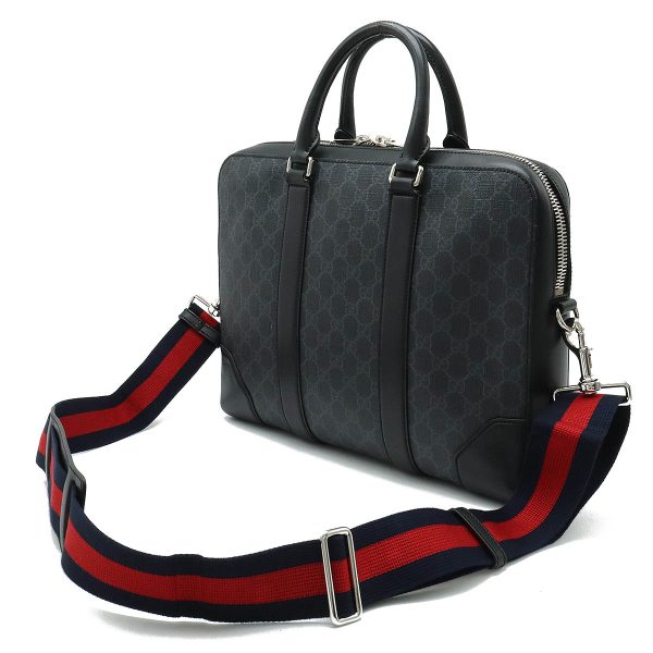 12390800 2 Gucci GG Supreme Business Bag Pvc Black Gray