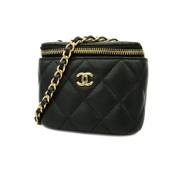 1240001006970 1 Chanel Vanity Bag Matelasse Chain Shoulder Black