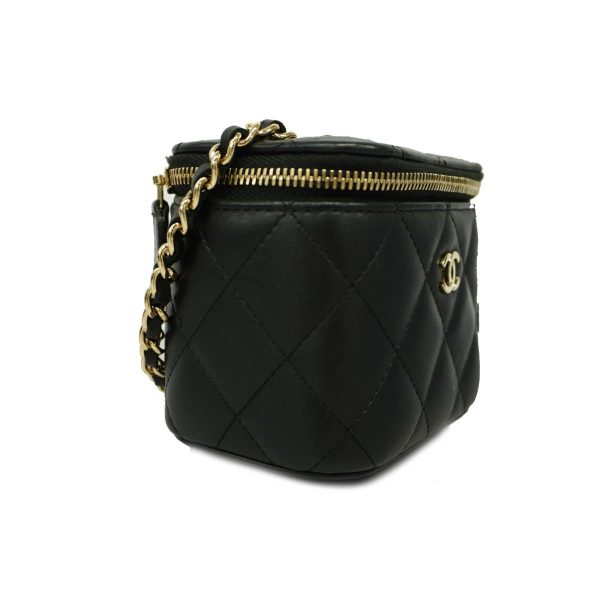 1240001006970 2 Chanel Vanity Bag Matelasse Chain Shoulder Black