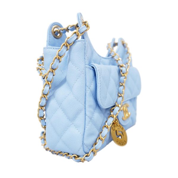 1240001007451 2 Chanel Shoulder Bag Matelasse Chain Light Blue