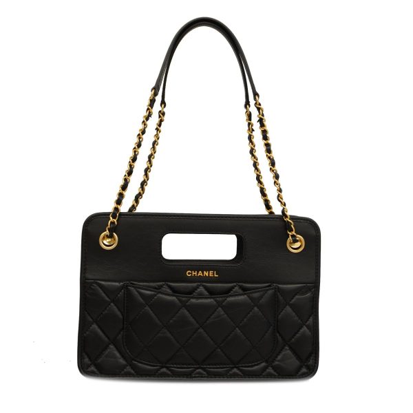 1240001007604 8 Chanel Matelasse Chain Shoulder Lambskin Black