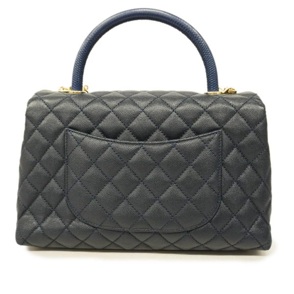 1240001007832 10 Chanel Matelasse Coco Handle Shoulder Lizard Navy