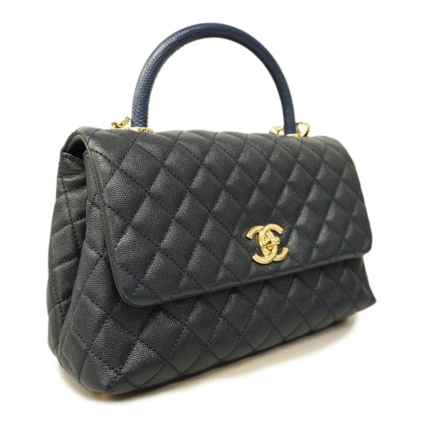 1240001007832 2 Chanel Matelasse Coco Handle Shoulder Lizard Navy