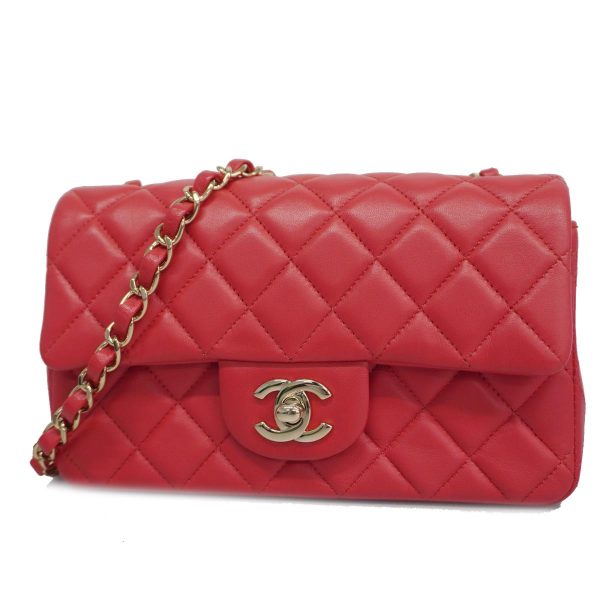 1240001008097 1 Chanel Matelasse Chain Shoulder Bag Lambskin Red