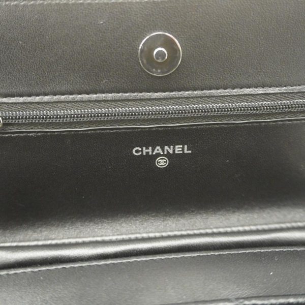 1240001008755 5 Chanel Shoulder Wallet Matelasse Chain Black