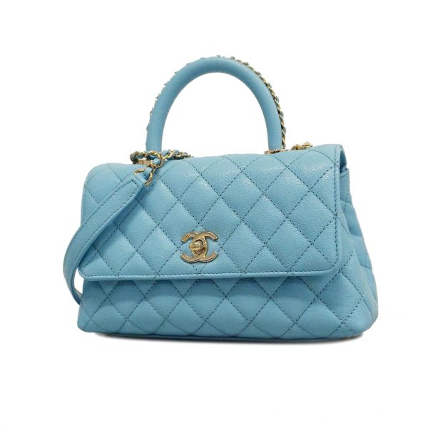 1240001009723 1 Chanel 2way Matelasse Chain Shoulder Light Blue