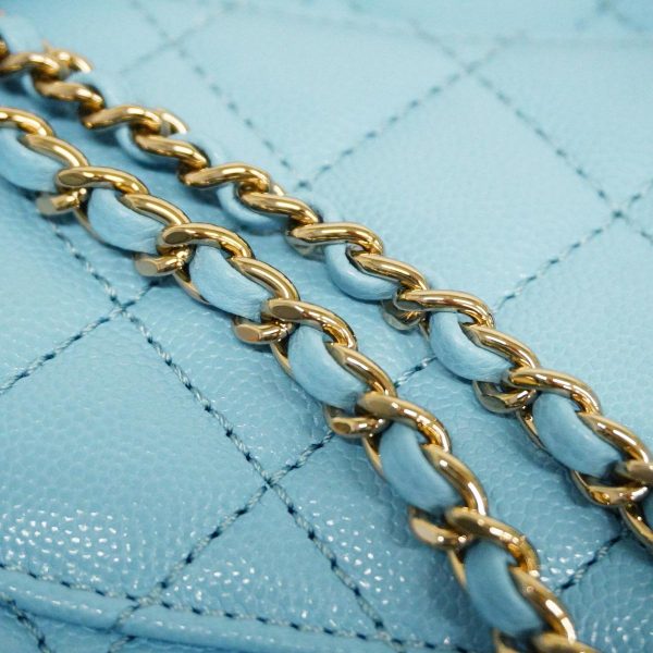 1240001009723 10 Chanel 2way Matelasse Chain Shoulder Light Blue