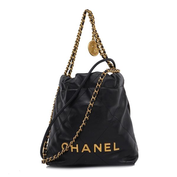 1240001012147 1 Chanel Matelasse Chain Shoulder Lambskin Black