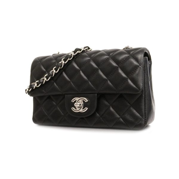 1240001013871 1 Chanel Shoulder Matelasse Chain Lambskin Black