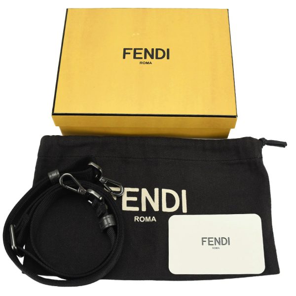 1240001023891 10 Fendi Mini Pochette Ff Logo Leather Shoulder Bag Gray