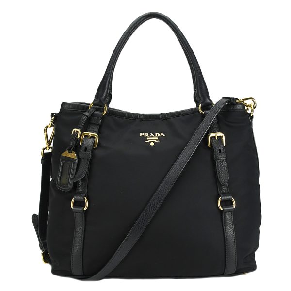 1240001025048 1 Prada Tote Handbag 2way Shoulder Black