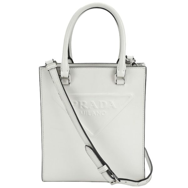 1240001025149 1 Prada Embossed Mini Tote Bag 2way Shoulder White