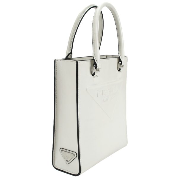 1240001025149 5 Prada Embossed Mini Tote Bag 2way Shoulder White