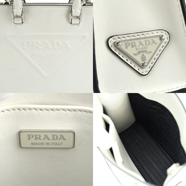 1240001025149 7 Prada Embossed Mini Tote Bag 2way Shoulder White