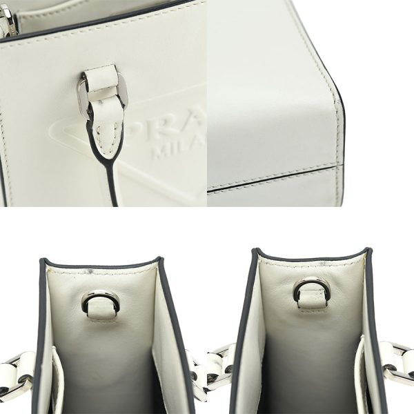 1240001025149 8 Prada Embossed Mini Tote Bag 2way Shoulder White