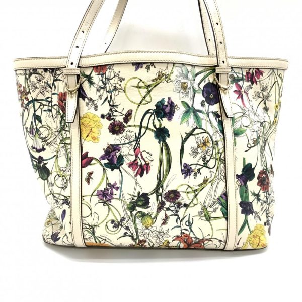 1240001027778 3 Gucci Nice Flora Tote Bag Shoulder Leather White Multicolor