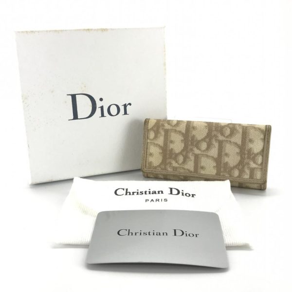 1240001029484 10 Dior Trotta Pattern Key Case PVC Beige