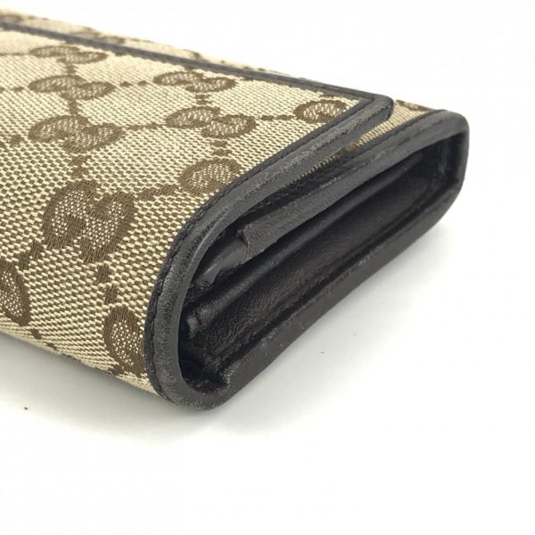 1240001030550 10 Gucci GG Canvas Long Wallet Bifold Beige Brown